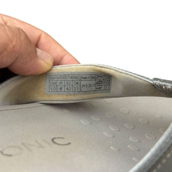 Women's Vionic High Tide Silver Metallic Leather Platform Thongs Size 10 Summer - Picture 4 of 7